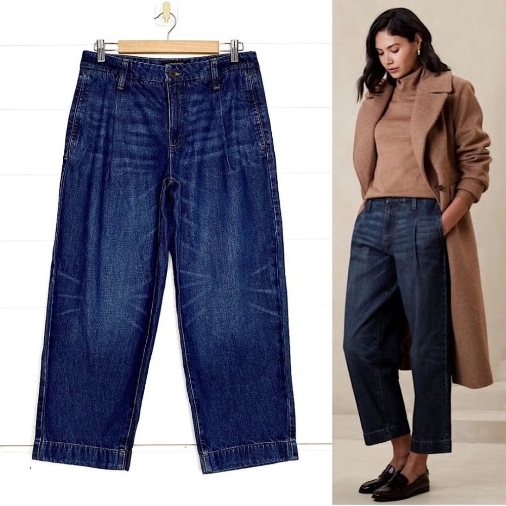 Banana Republic Dark Blue Boyfriend Jeans Mid-Rise